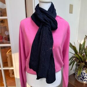 Talbots Navy Blue Cable Knit Scarf & Sweater